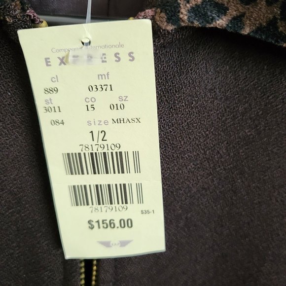 NWT Express Tailleur wool blend brown zip blazer jacket size S - Picture 7 of 10